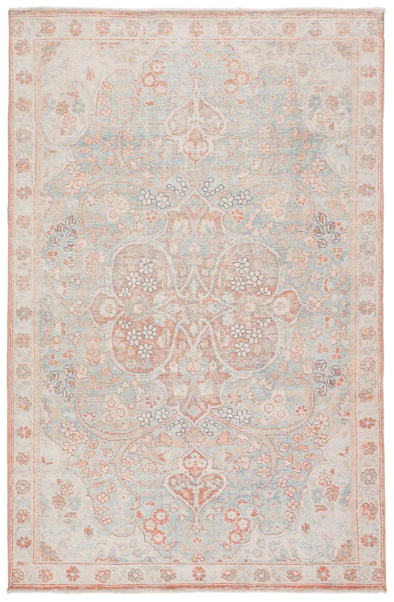 Boheme Boh15 Fay Orange/Light Blue Rug - Baconco