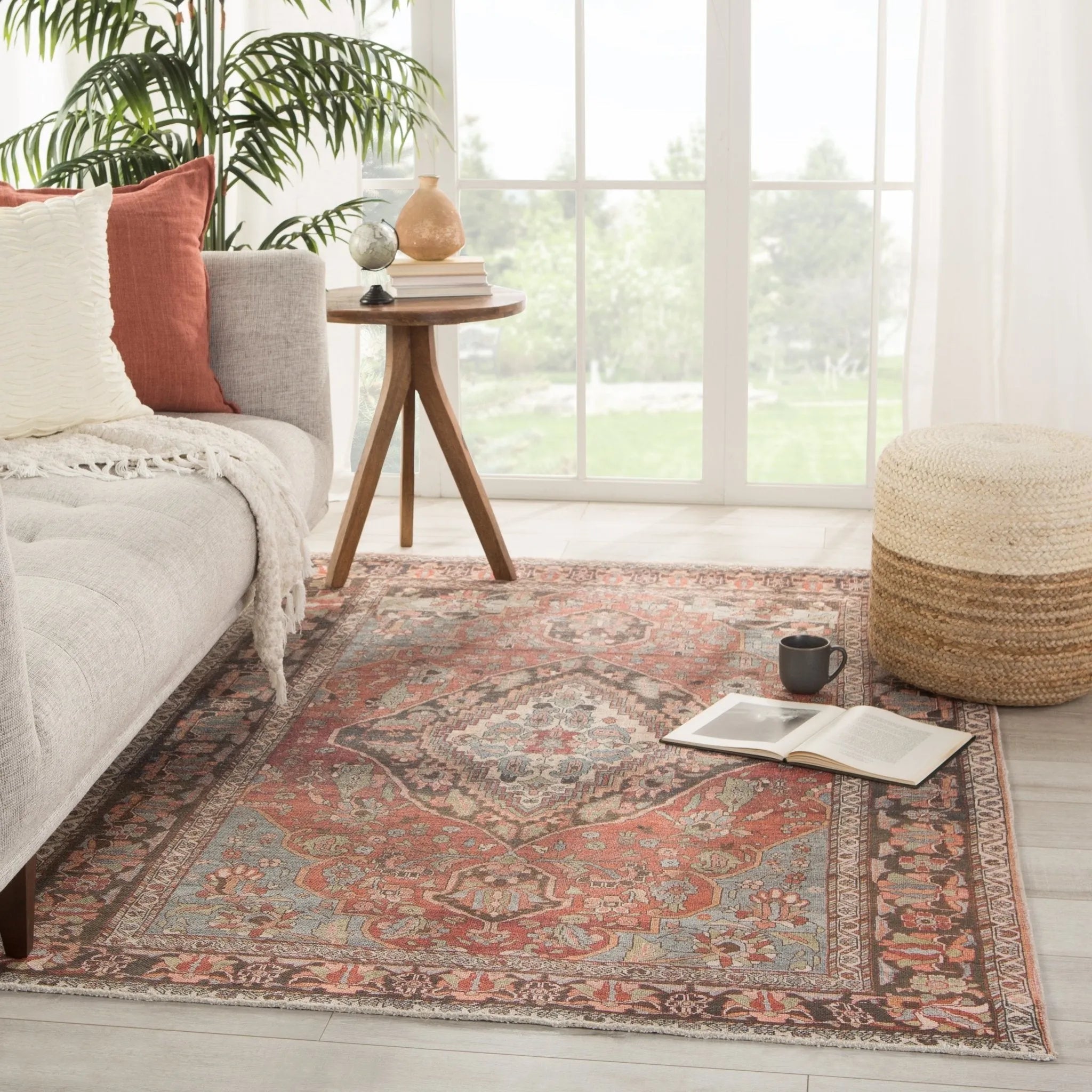 Boheme Boh18 Wesleyan Rust/Gray Rug - Baconco