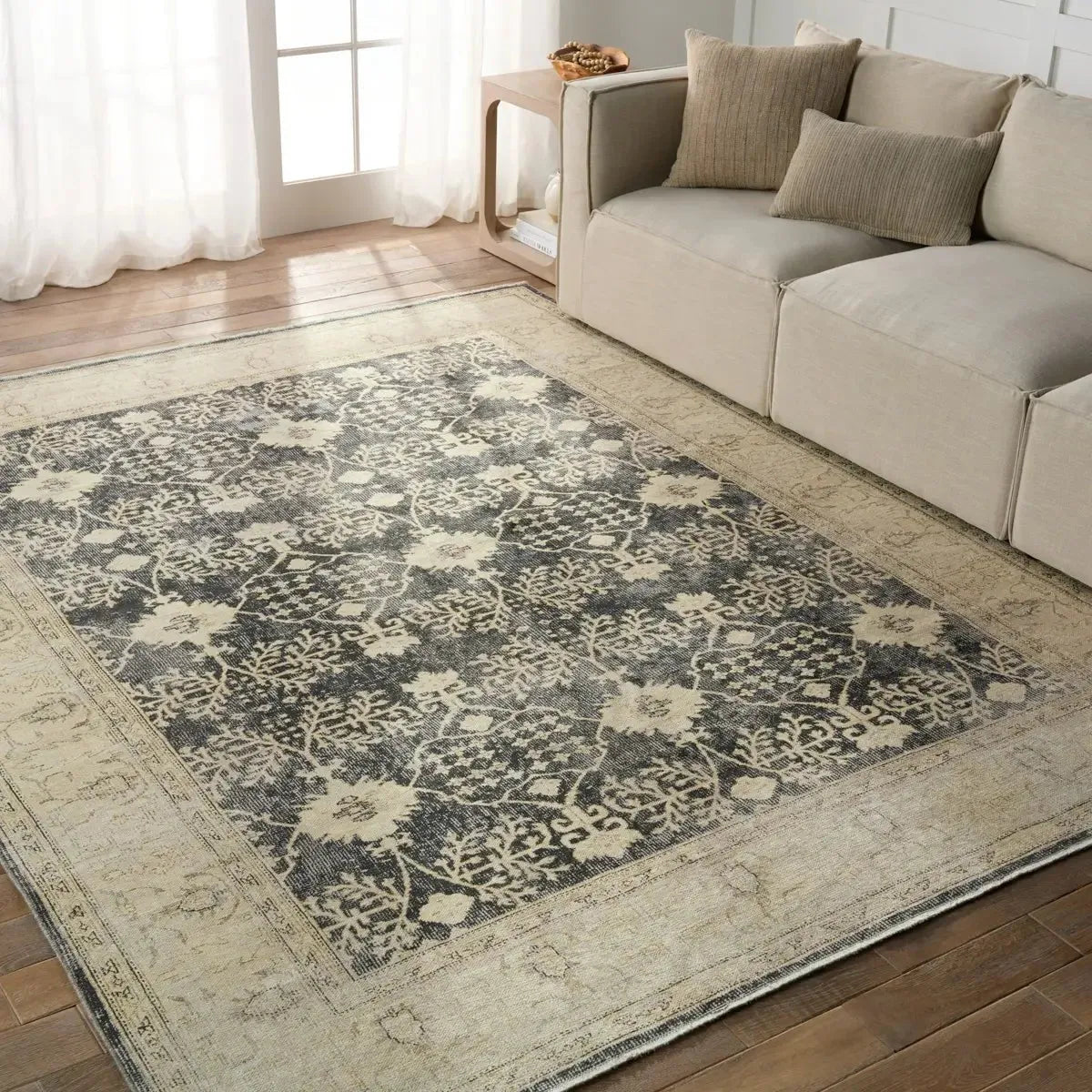 Boheme BOH24 Cream/Grey Rug - Baconco