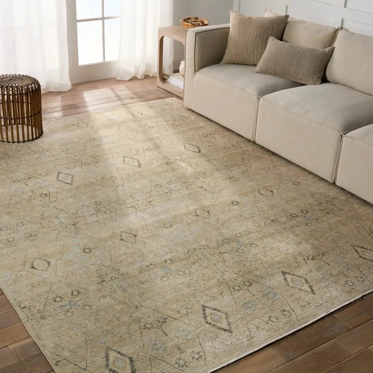 Boheme BOH26 Pastel Green/Cream Rug - Baconco