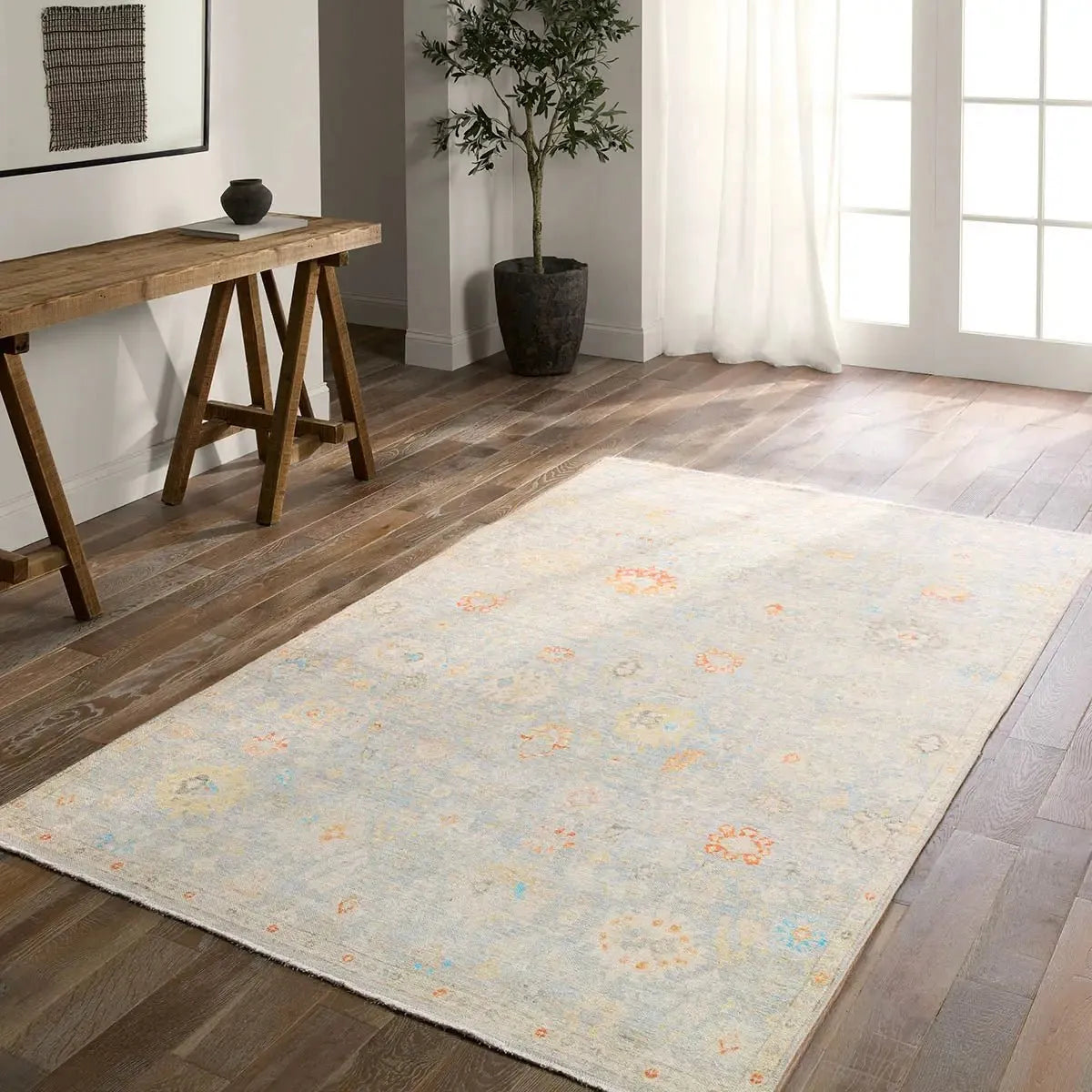 Boheme BOH28 Light Blue/Cream Rug - Baconco