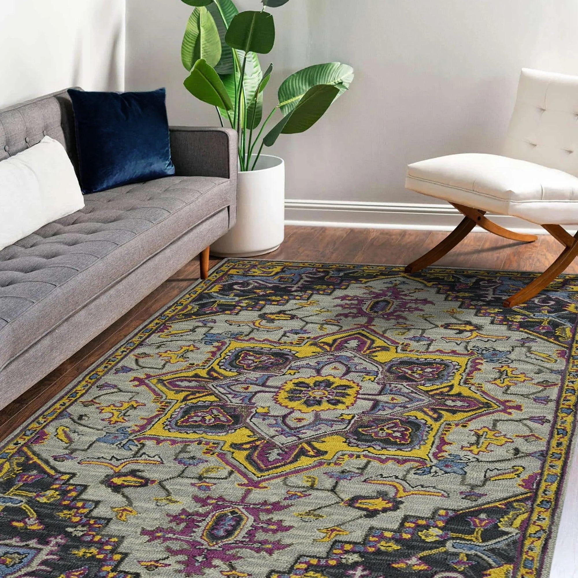 Boho BOH-3 Yellow/Pink Rug - Baconco