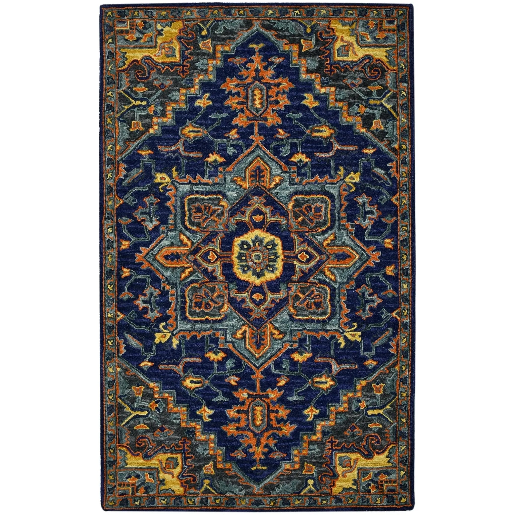 Boho BOH-5 Blue/Orange Rug - Baconco