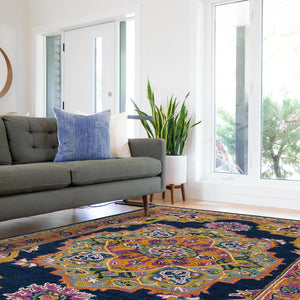 Boho BOH-8 Navy/Pink Rug - Baconco