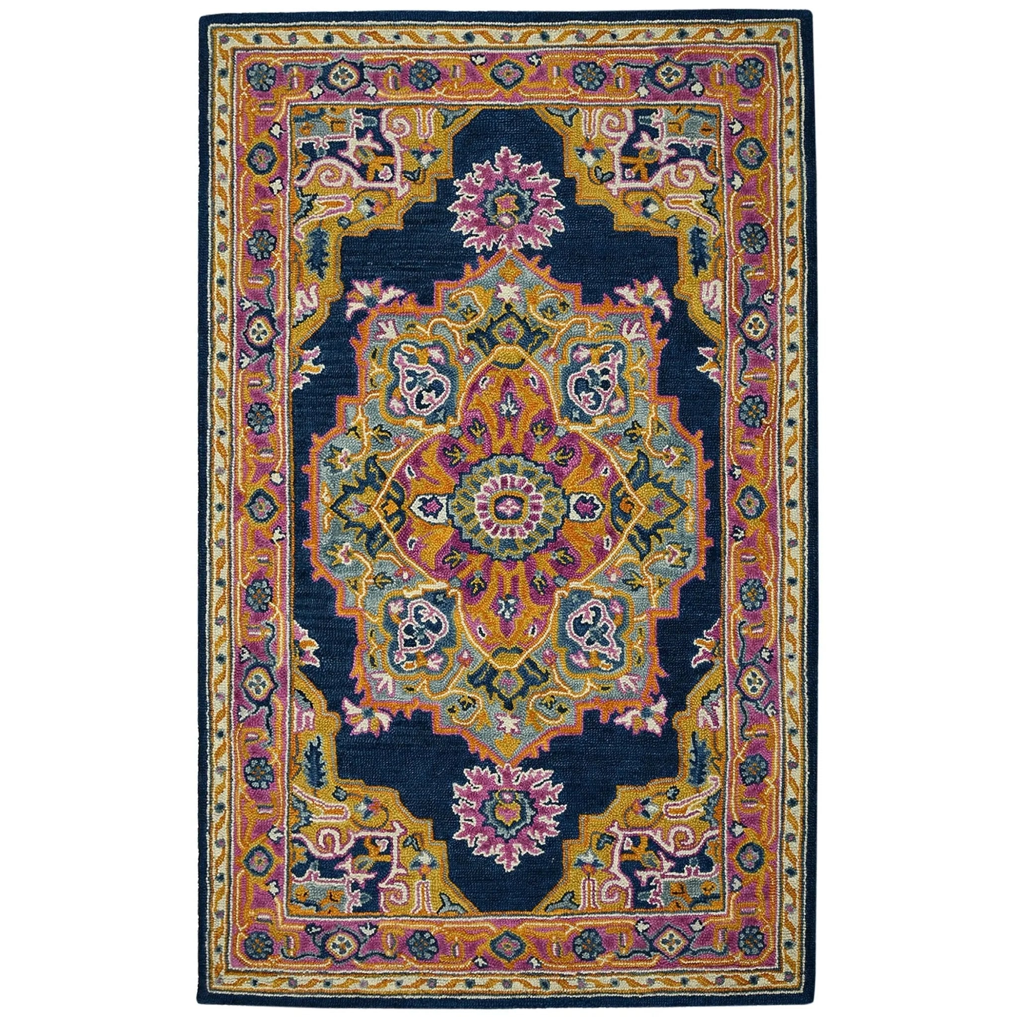 Boho BOH-8 Navy/Pink Rug - Baconco