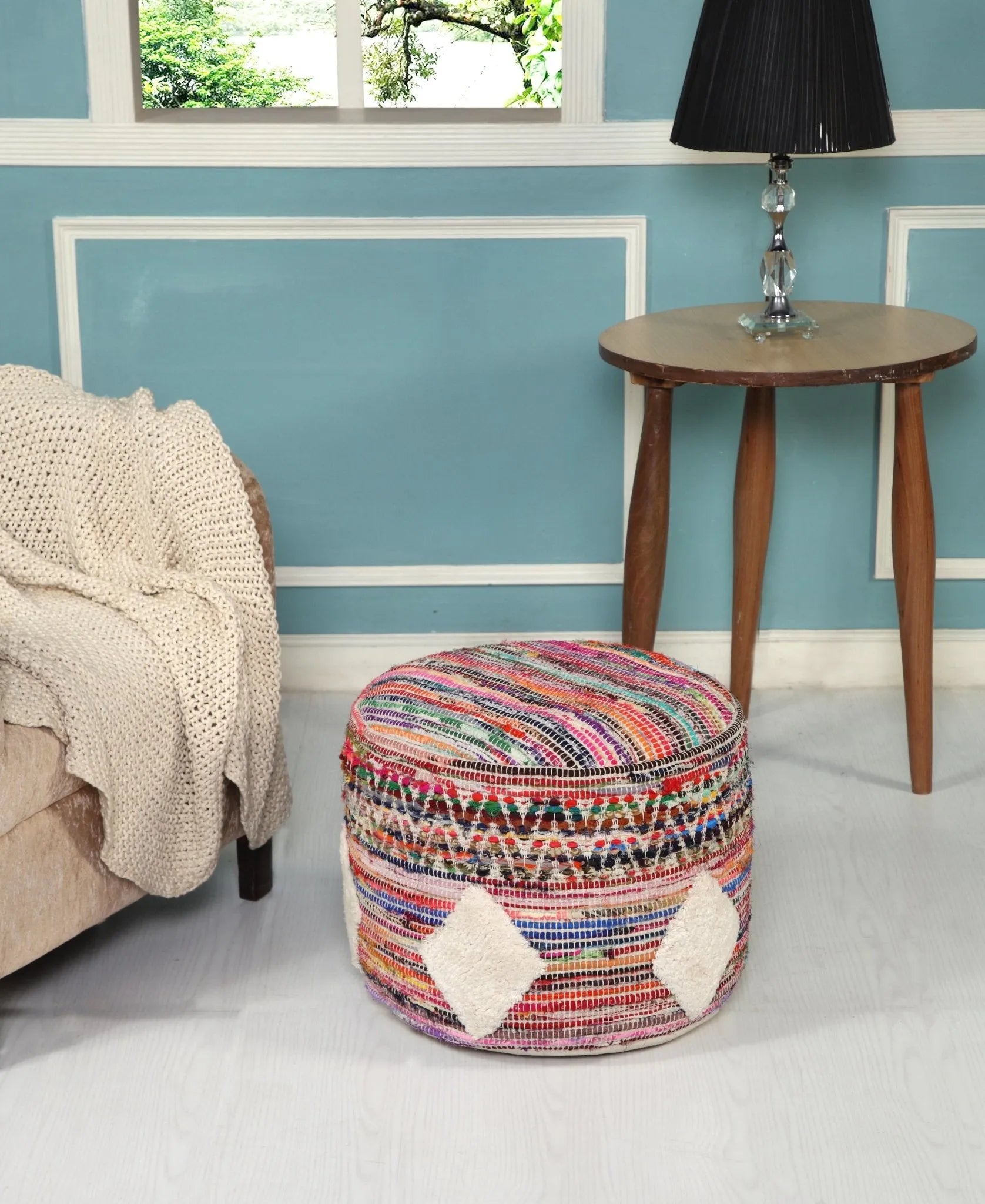 Boho Geometric LR99716 Pouf - Baconco