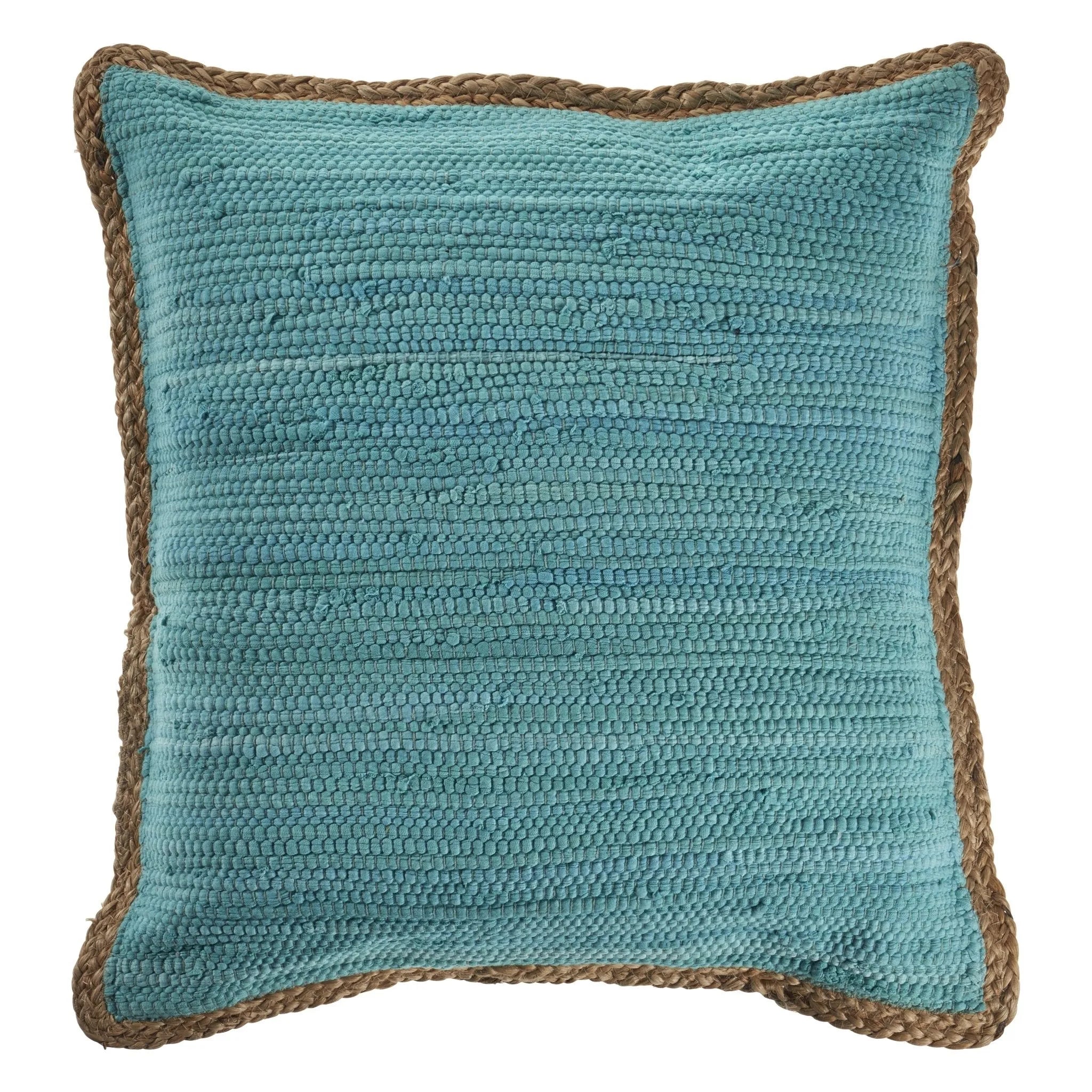 Bordered Blue Turquoise LR046488 Throw Pillow - Baconco