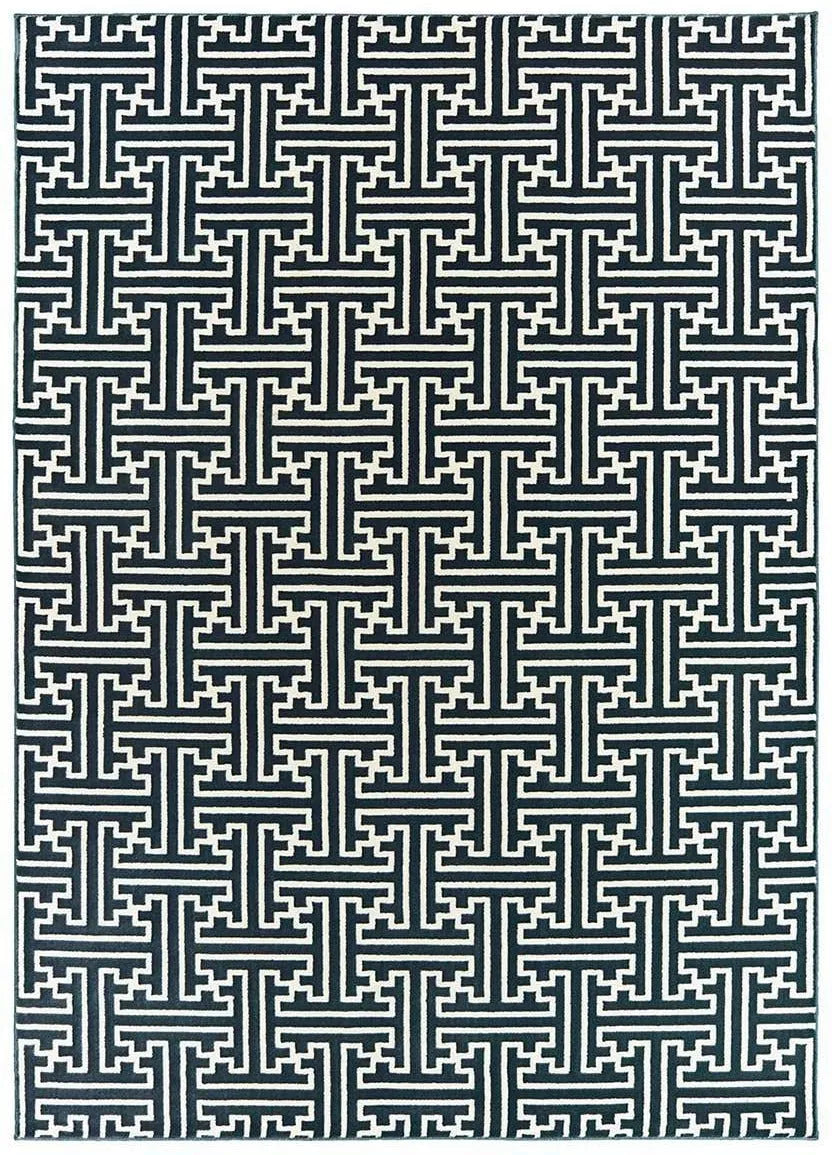 Bowen 1333B Navy Ivory Rug - Baconco