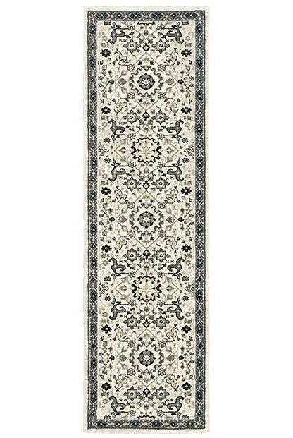 Bowen 73J Ivory Navy Rug - Baconco