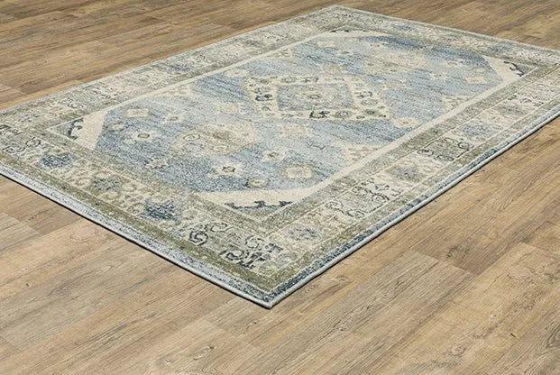 Branson BR03A Blue/Beige Rug - Baconco