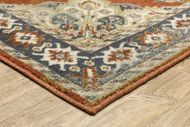 Branson BR04A Rust/Beige Rug - Baconco