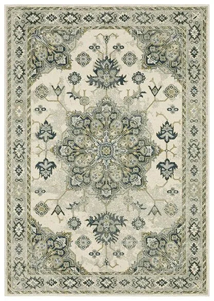 Branson BR04B Ivory/Blue Rug - Baconco