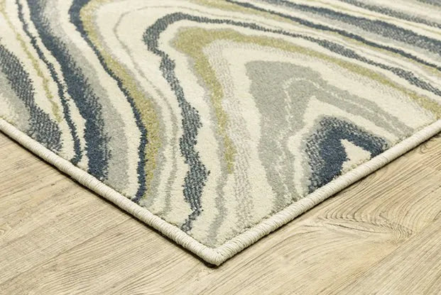 Branson BR07A Ivory/Blue Rug - Baconco