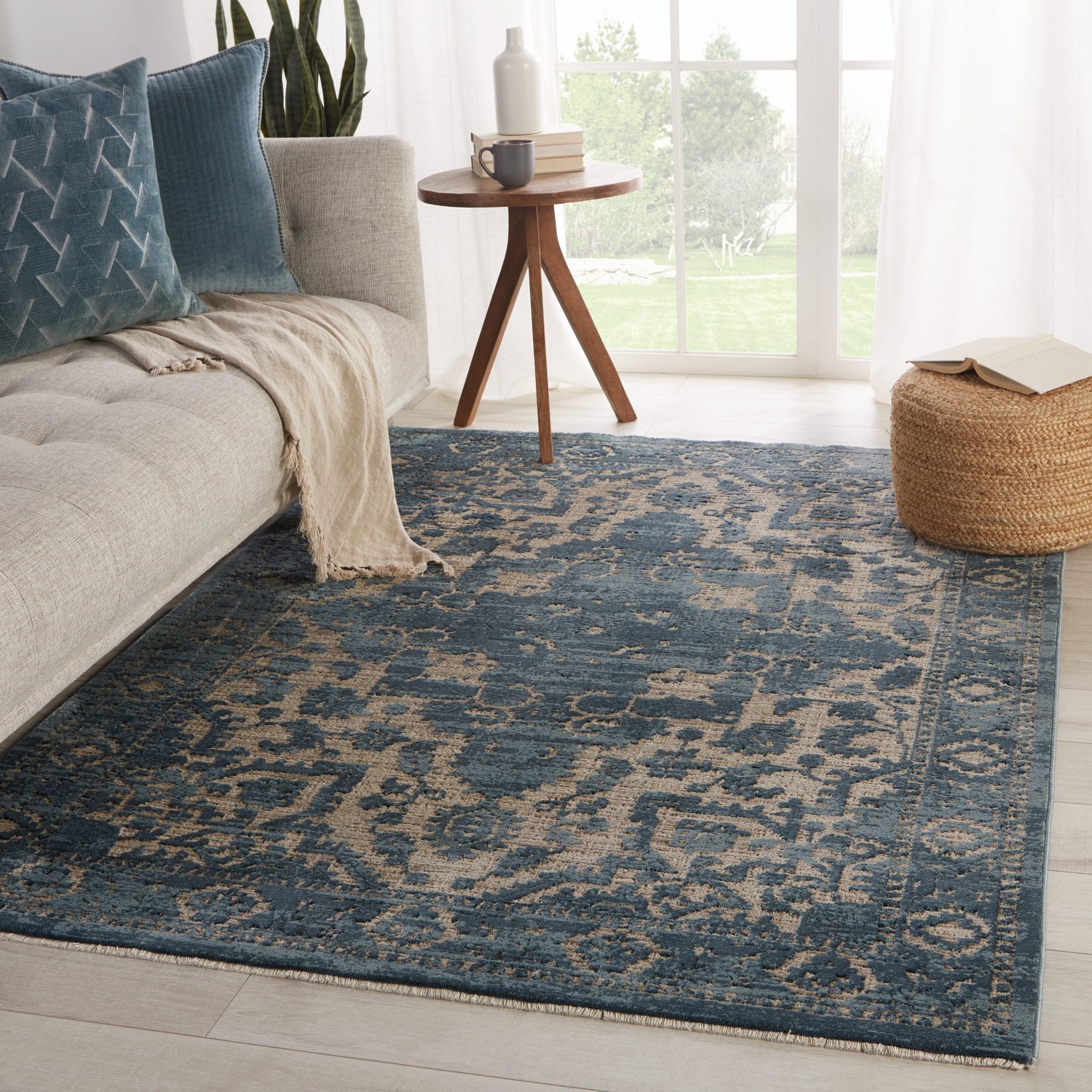 Brienne Bnn06 Idella Blue/Light Taupe Rug - Baconco