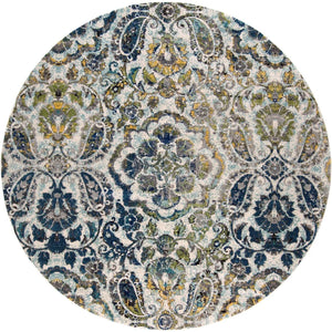 Brixton 3607F Ivory/Teal Rug - Baconco