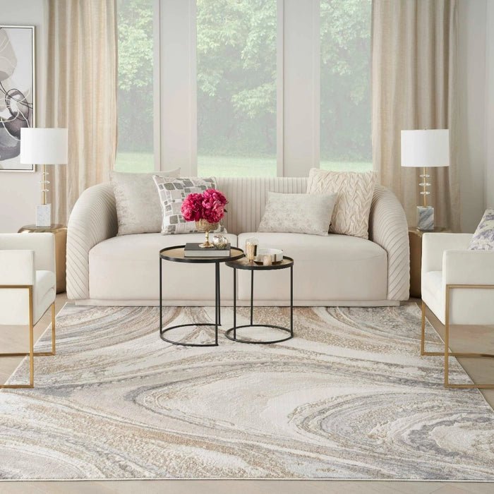 Brushstrokes BSK03 Cream/Grey Rug - Baconco