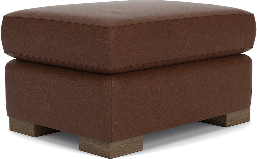 Bryant Custom Leather Ottoman - Baconco