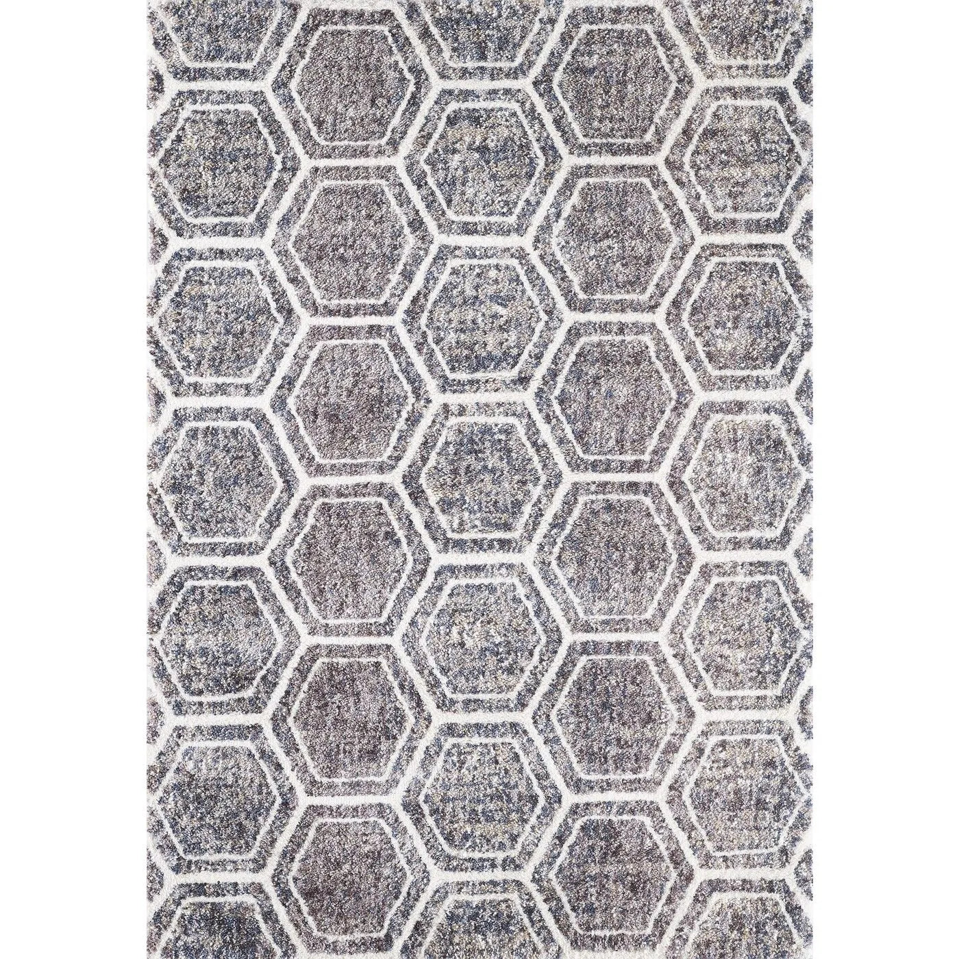 Bungalow-2303 Dimensions Grey/Teal Rug - Baconco