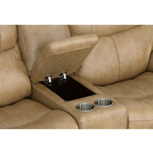 Cade Power Reclining Loveseat with Console and Power Headrests and Lumbar - Baconco