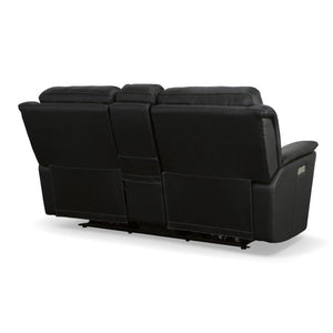 Cade Power Reclining Loveseat with Console and Power Headrests and Lumbar - Baconco