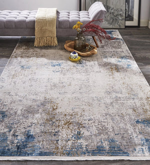 Cadiz 3889F Ivory/Blue Rug - Baconco