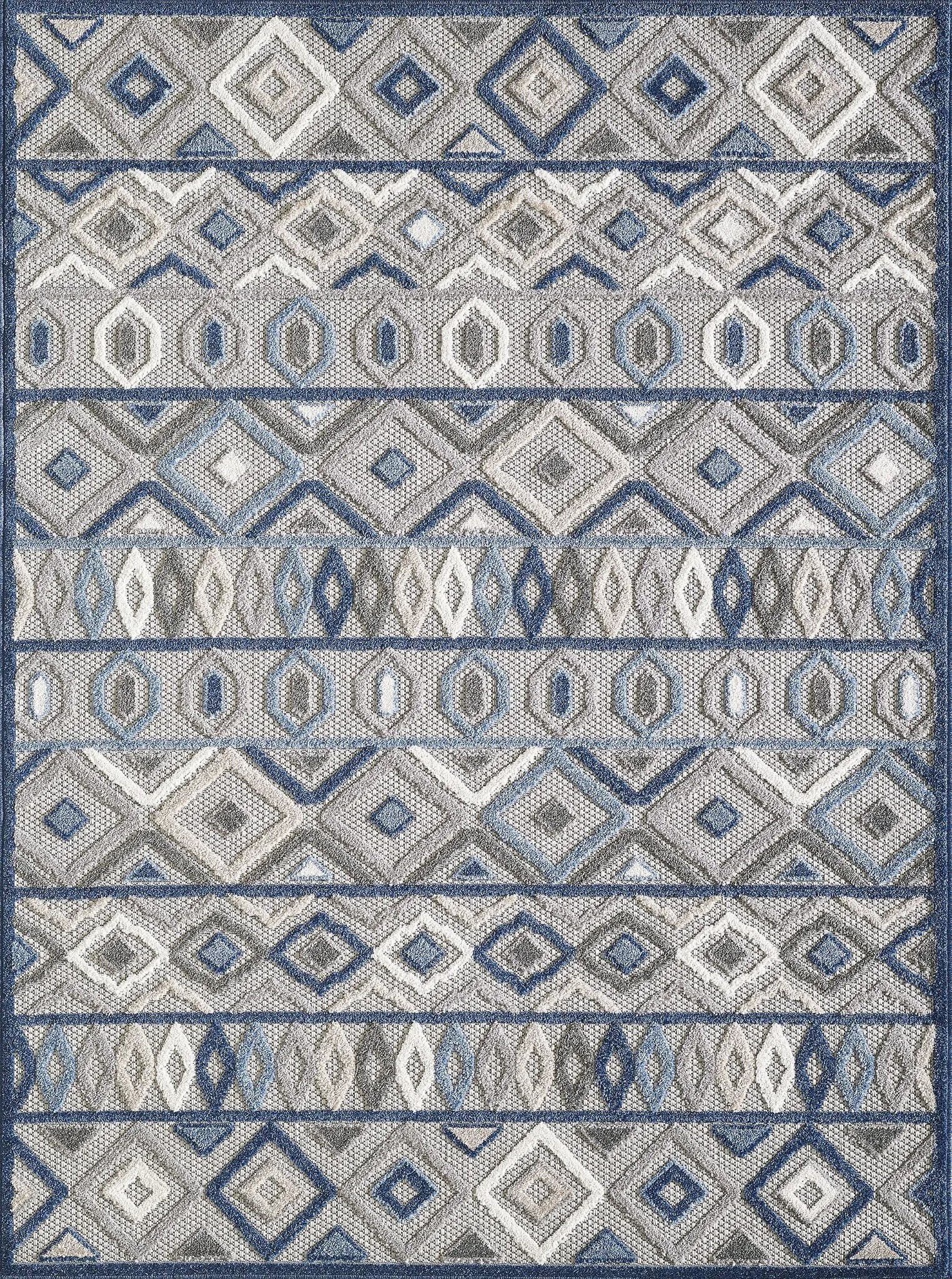 Calla 6921 Aztec Grey/Blue Rugs - Baconco