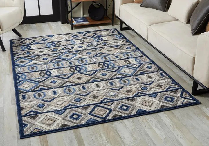 Calla 6921 Aztec Grey/Blue Rugs - Baconco