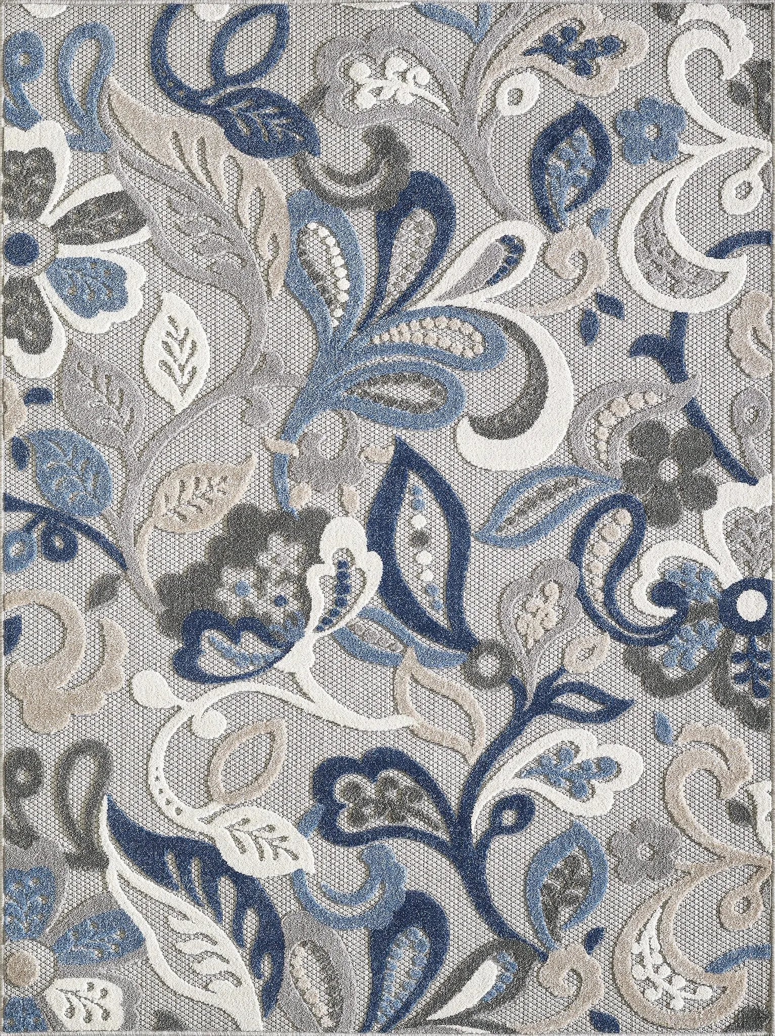 Calla 6922 Leila Grey/Blue Rugs - Baconco