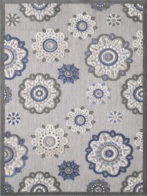 Calla 6932 Grey/Blue Suzani Rug - Baconco