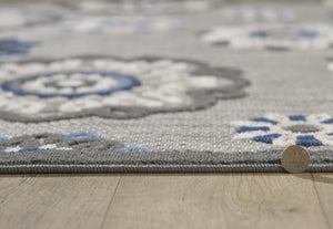 Calla 6932 Grey/Blue Suzani Rug - Baconco