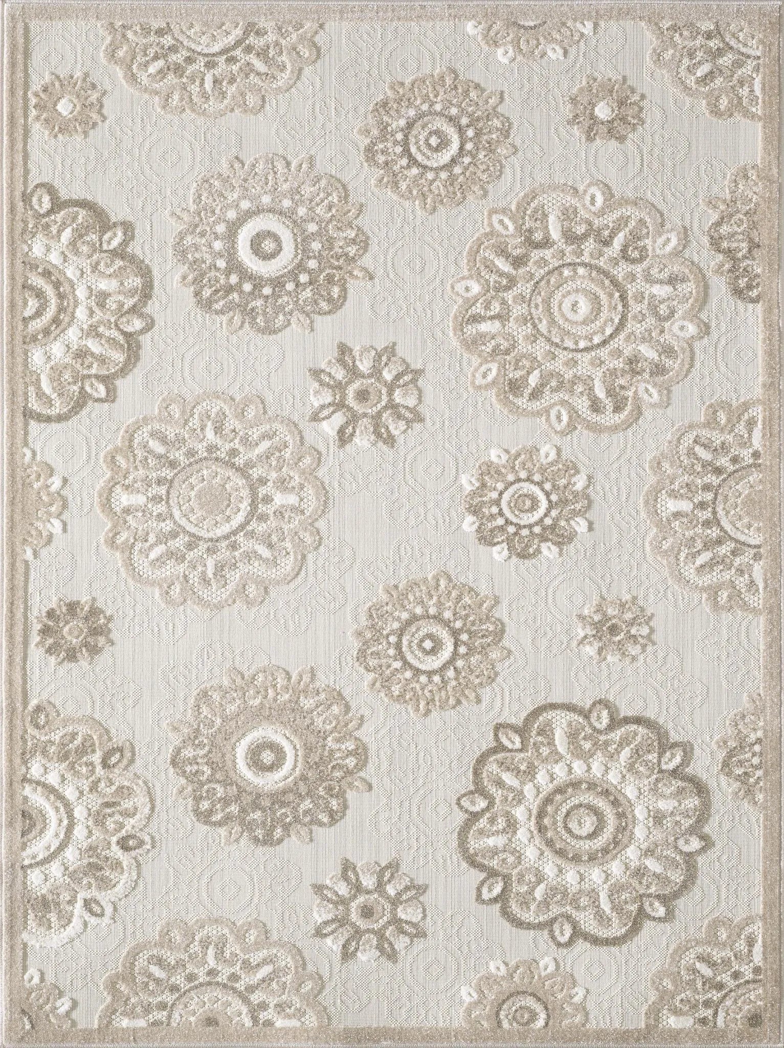 Calla 6933 Taupe Suzani Rug - Baconco