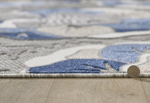 Calla 6935 Grey/Blue Flora Rug - Baconco