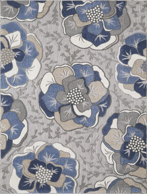 Calla 6935 Grey/Blue Flora Rug - Baconco