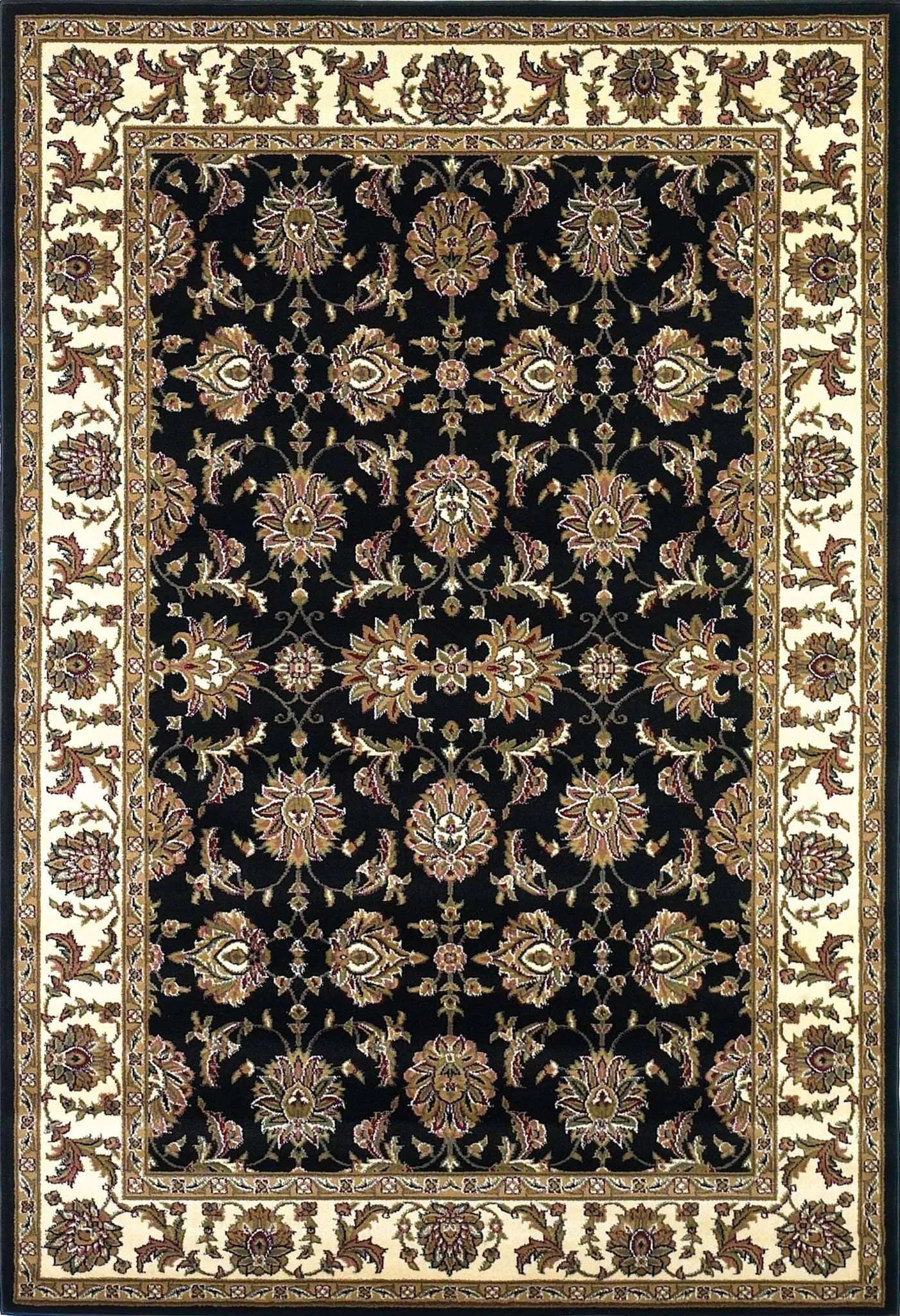 Cambridge 7313 Kashan Black/Ivory Rug - Baconco