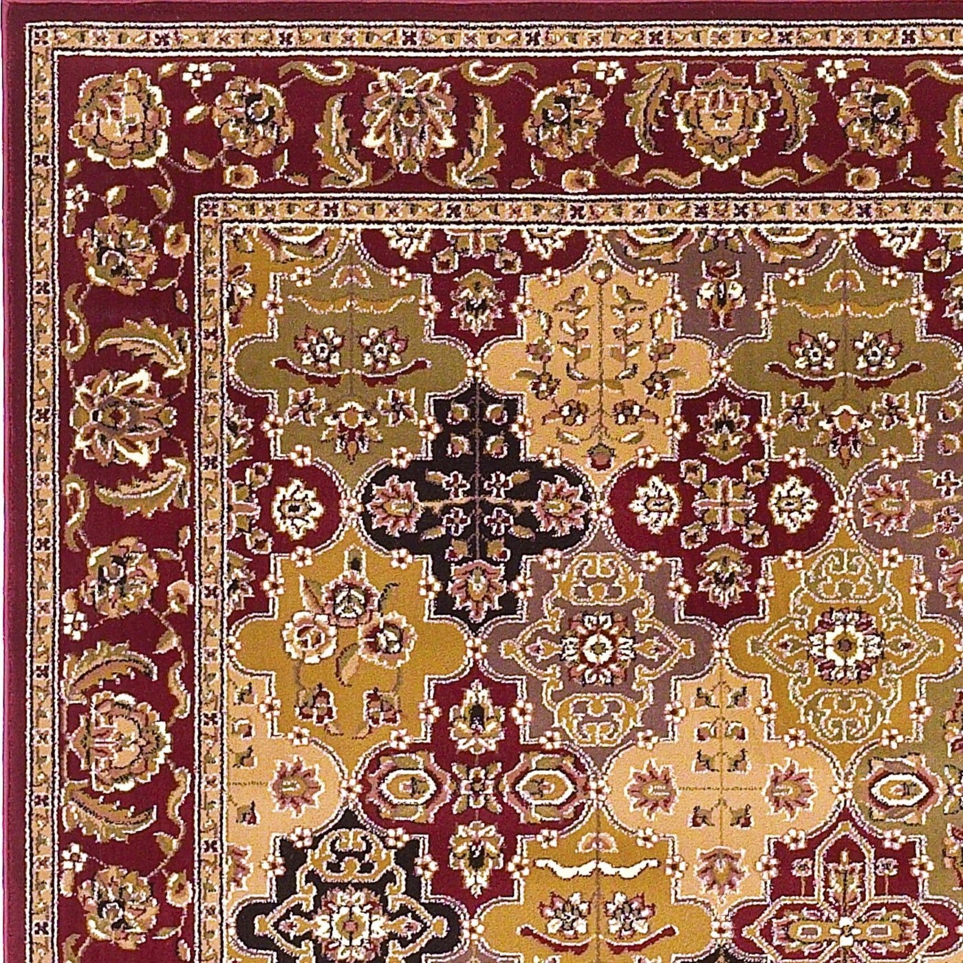 Cambridge 7325 Kashan Panel Red Rug - Baconco