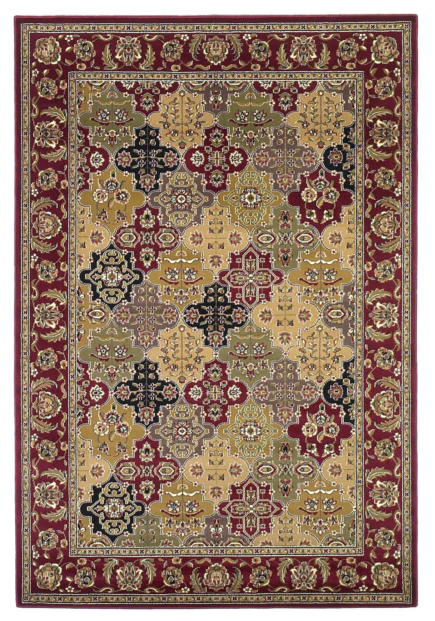 Cambridge 7325 Kashan Panel Red Rug - Baconco