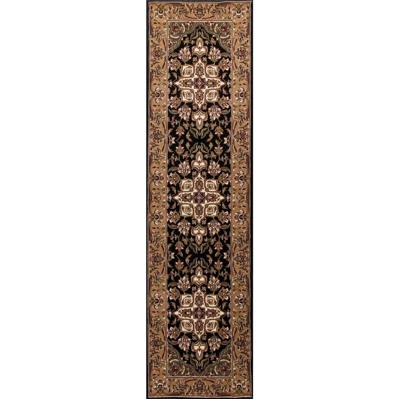 Cambridge 7327 Kashan Medallion Black/Beige Rug - Baconco