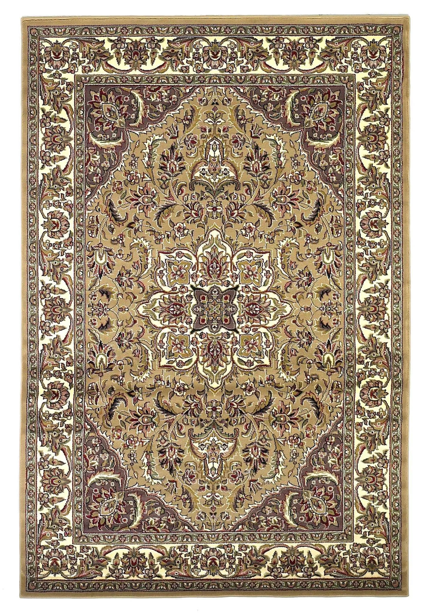 Cambridge 7328 Kashan Medallion Beige/Ivory Rug - Baconco