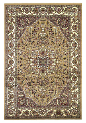 Cambridge 7328 Kashan Medallion Beige/Ivory Rug - Baconco