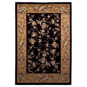 Cambridge 7336 Floral Delight Black/Beige Rug - Baconco