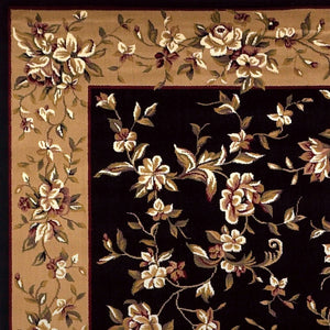 Cambridge 7336 Floral Delight Black/Beige Rug - Baconco