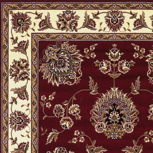 Cambridge 7340 Floral Mahal Red/Ivory Rug - Baconco