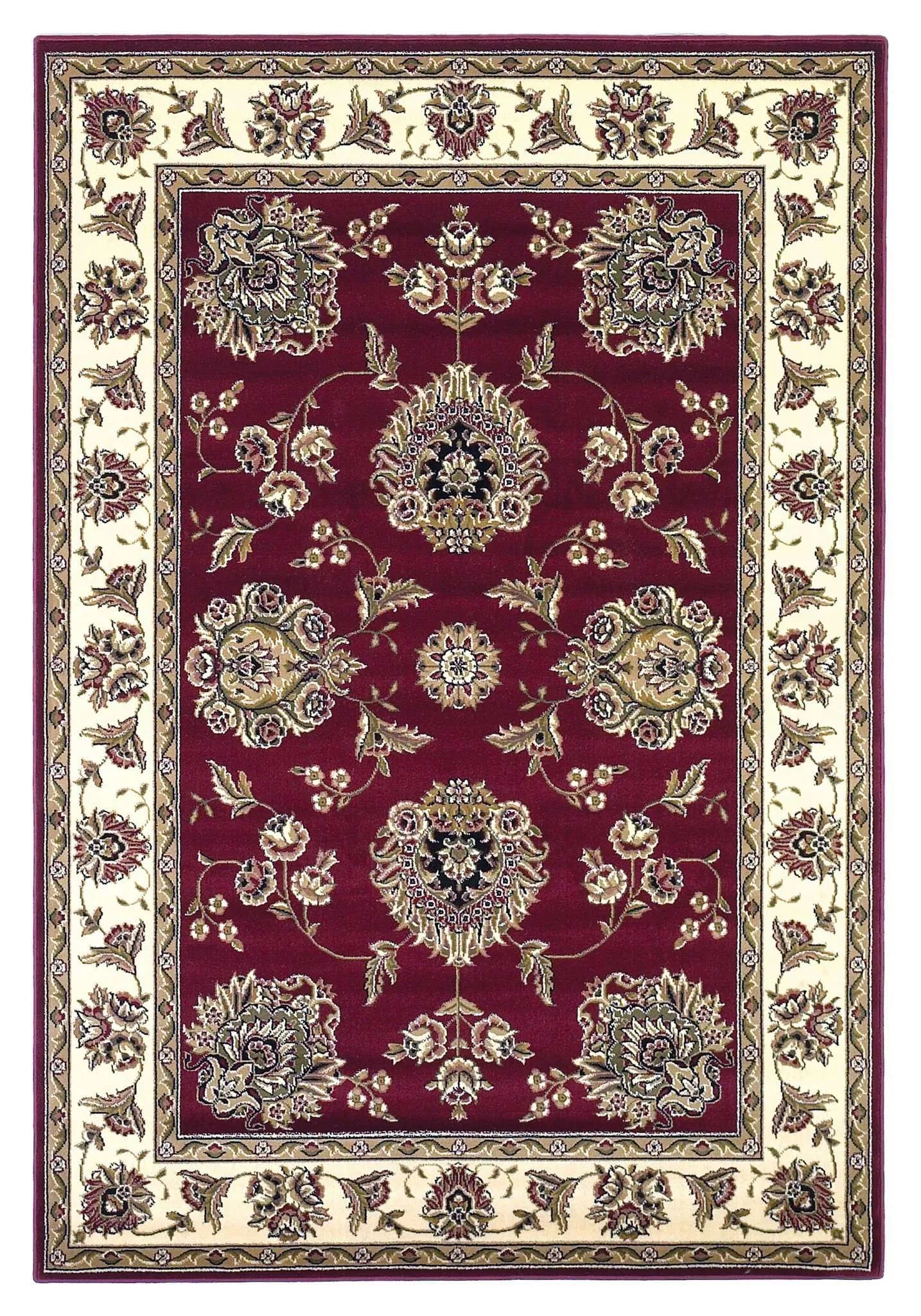 Cambridge 7340 Floral Mahal Red/Ivory Rug - Baconco