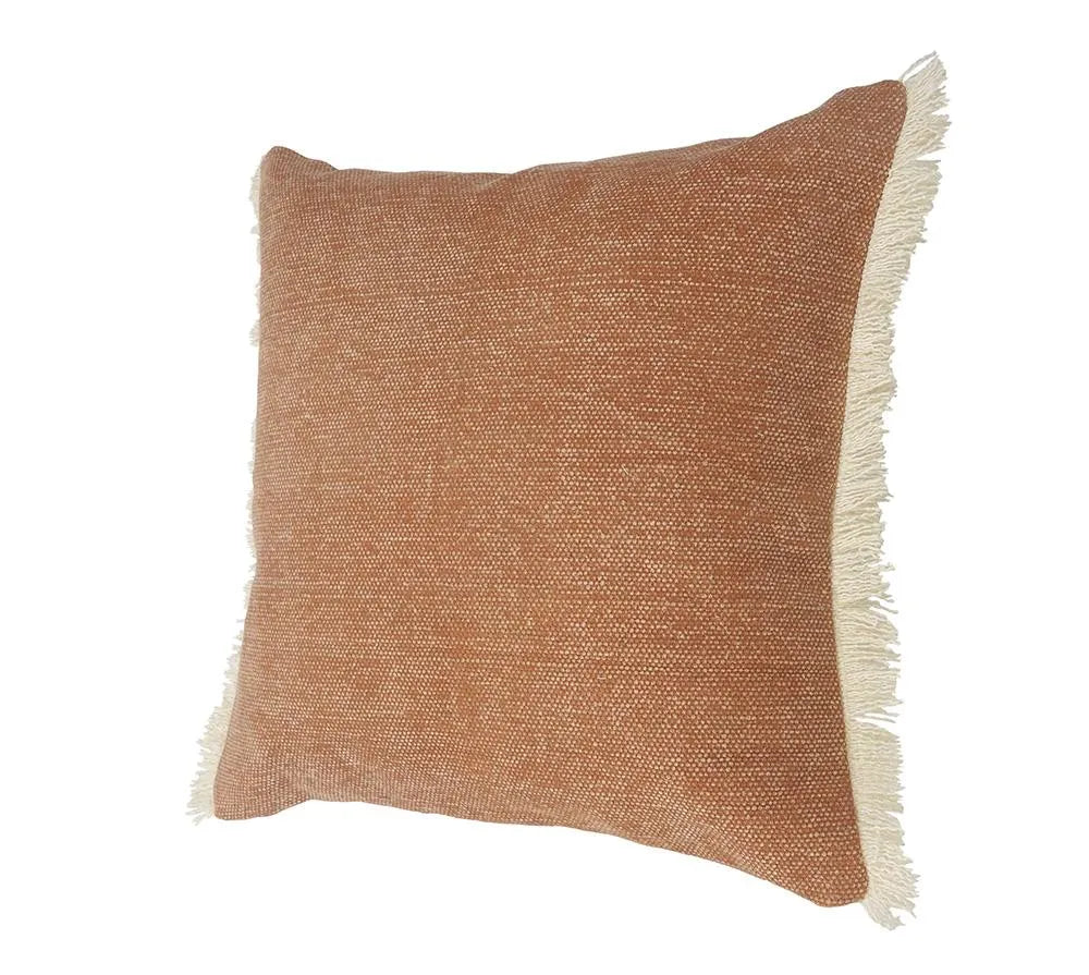 Caramel Coated Fringed  LR07527 Throw Pillow - Baconco