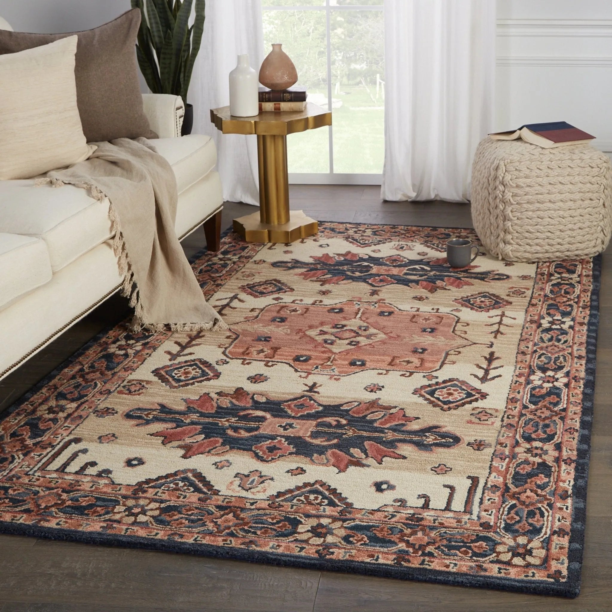 Cardamom Com09 Idina Pink/Dark Blue Rug - Baconco