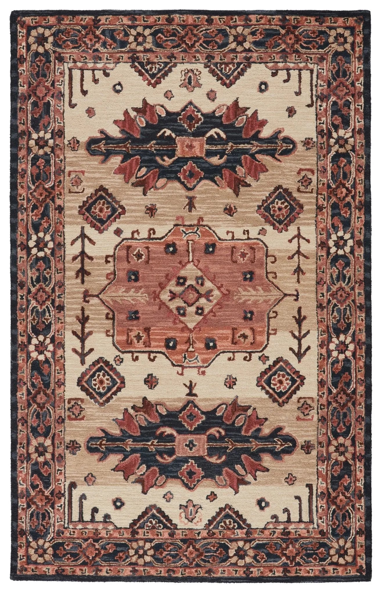 Cardamom Com09 Idina Pink/Dark Blue Rug - Baconco