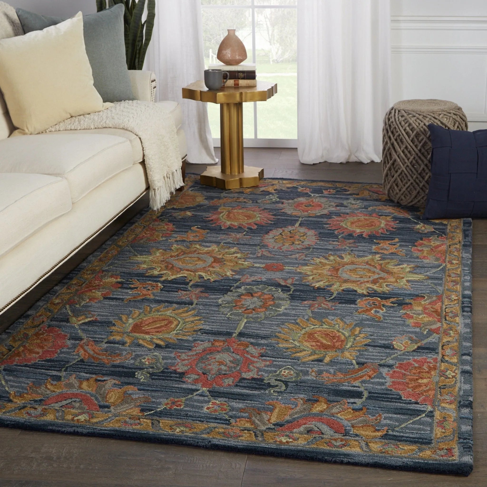 Cardamom Com10 Nela Dark Blue/Red Rug - Baconco