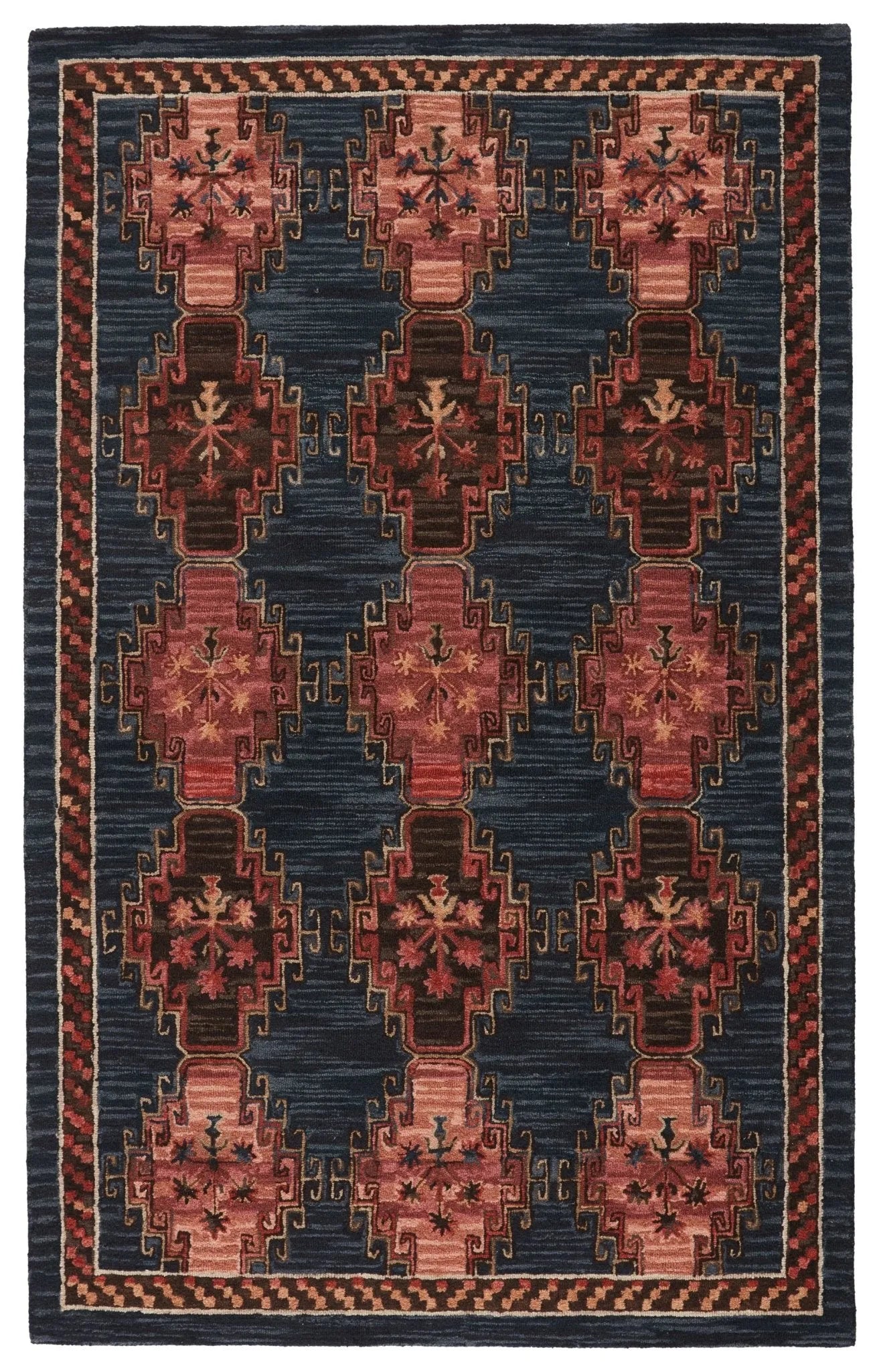 Cardamom Com11 Kyoto Dark Blue/Pink Rug - Baconco