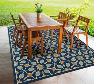 Caribbean CRB07 Navy Rug - Baconco