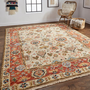 Carrington 9826805F Ivory/Red Rug - Baconco